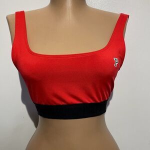 Pink Victoria's Secret Women's Red Black Ultimate Lightly Lined Sports Bra Small